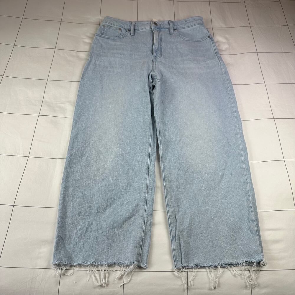 Madewell Jeans Womens 30 Blue Perfect Vintage Wide-Leg Crop Ward Light Raw Hem - Picture 2 of 14